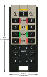 Telecomando Paradox REM3 dimensioni